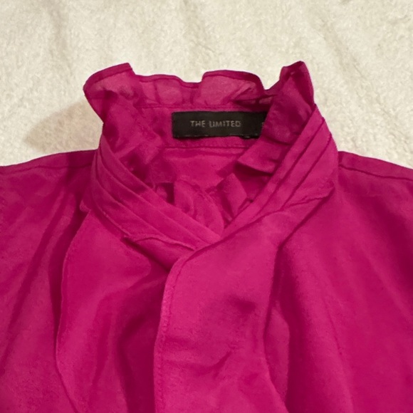 The Limited Fuchsia Ruffle Front Blouse - Picture 3 of 7